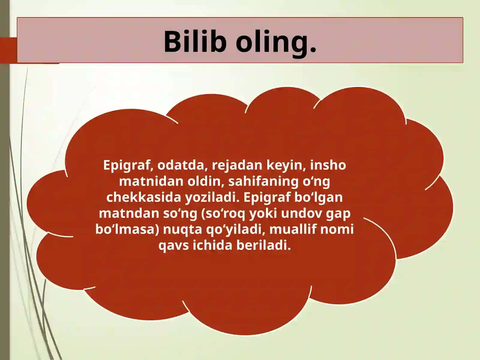 Inshoga epigraf tanlash 8 - SINF 4