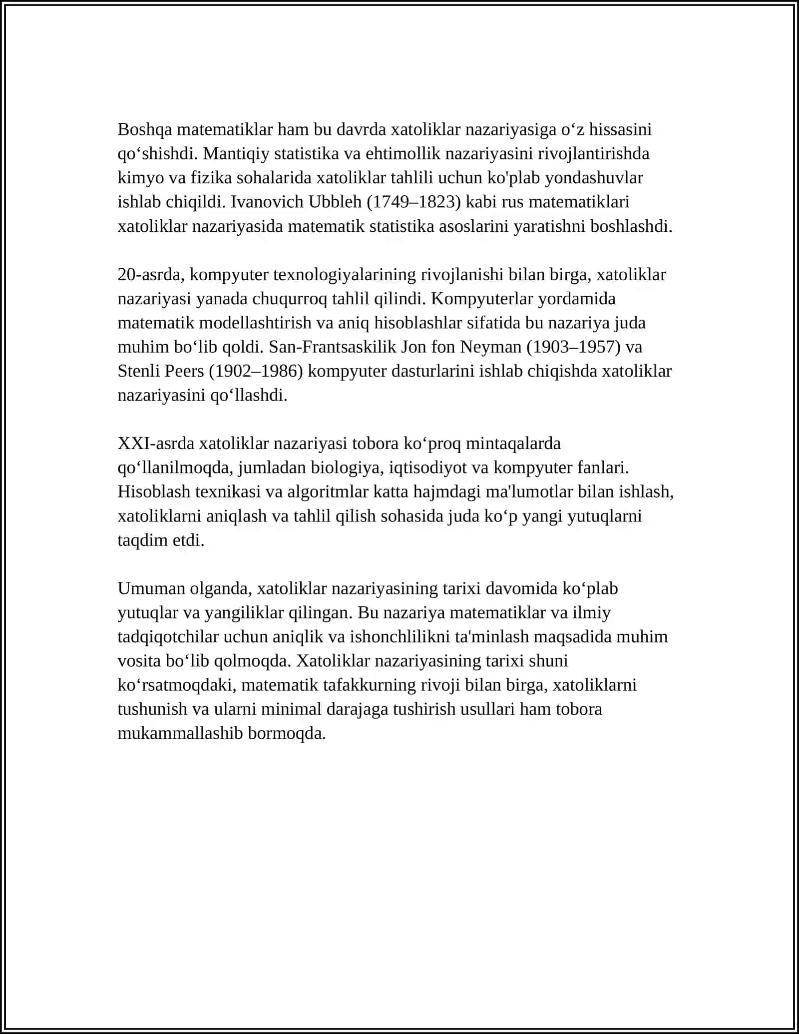 Xatoliklar nazariyasining asosiy qoidalari 4