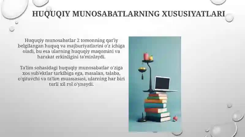 Ta'lim tizimidagi huquqiy munosabatlar tushunchasi 4