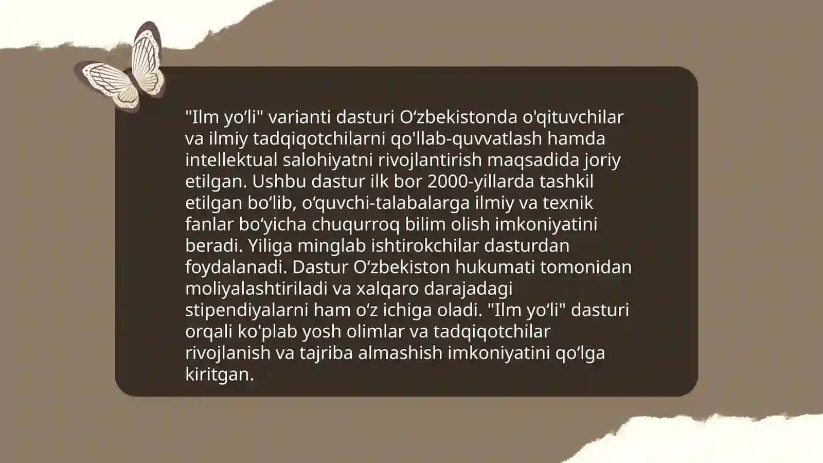 Ilm yoʻli variantiv dasturini qoʻllanilishi 4