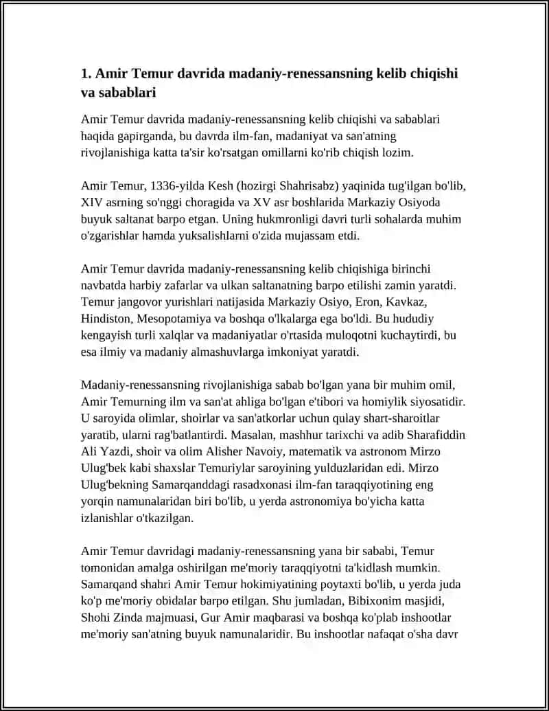 AMIR TEMUR VA TEMURIYLAR DAVRI RENESSANSI 4