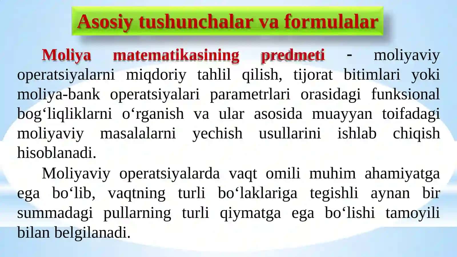 OLIY VA AMALIY MATEMATIKA KAFEDRASI IQTISODCHILAR UCHUN 4