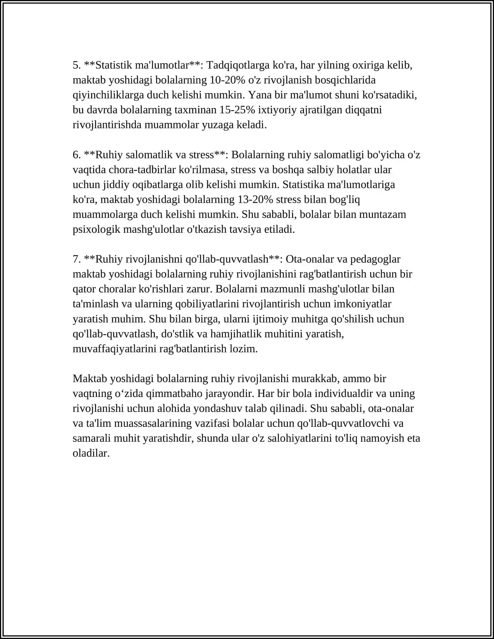 MAKTAB YOSHIDAGI BOLALARNING RUHIY VA JISMONIY HOLATINING ÒZIGA XOS HUSUSIYATLARI 4