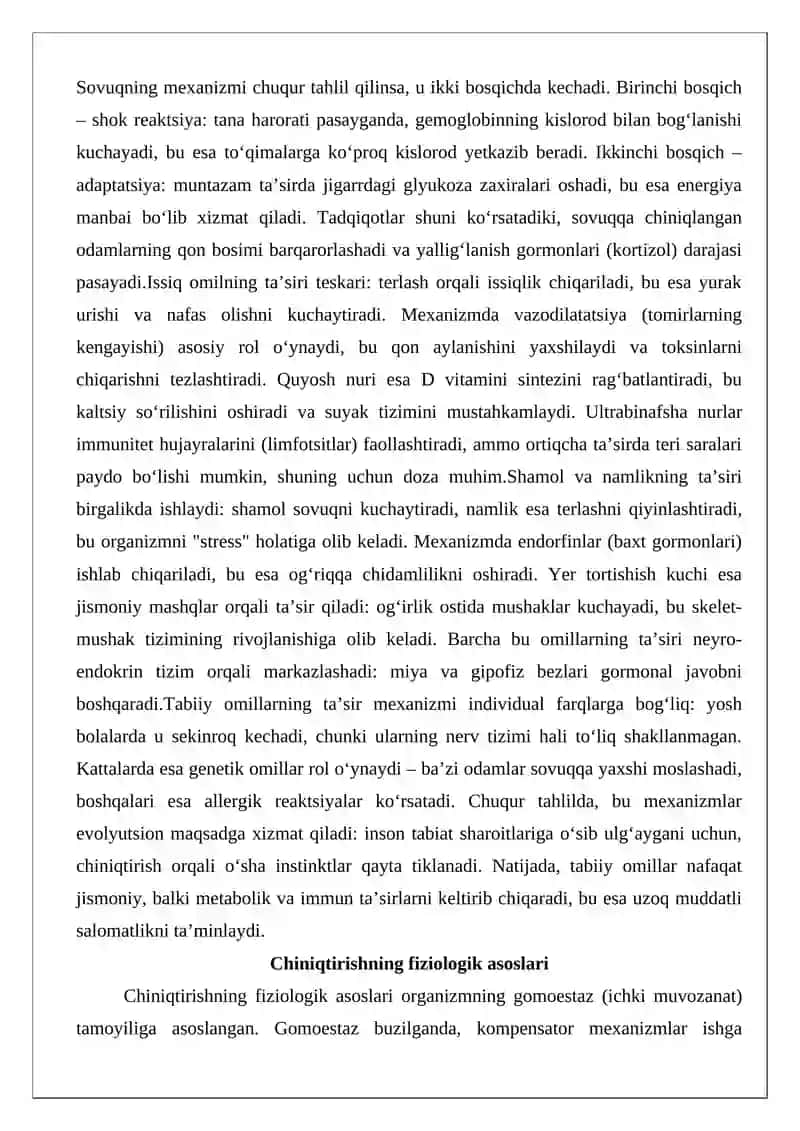 Organizmni chiniqtirishning uslubiy va fiziologik tamoyillari 4