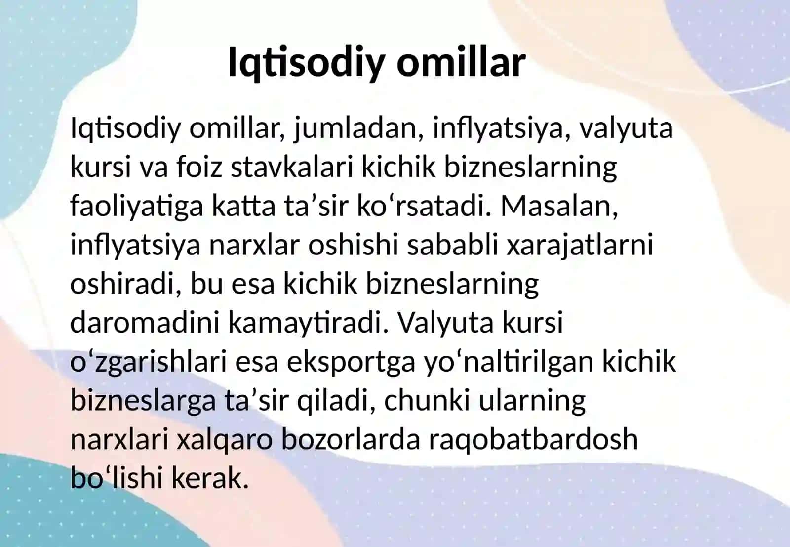 Kichik biznes faoliyatiga tasir etuvchi omillarni ekonametrik tahlil qilish 4