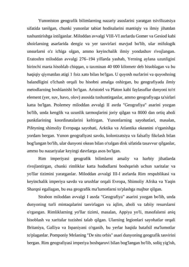 Geografik bilimlarning rivojlanish tarixi mavzusini o’tish metodikasi 4