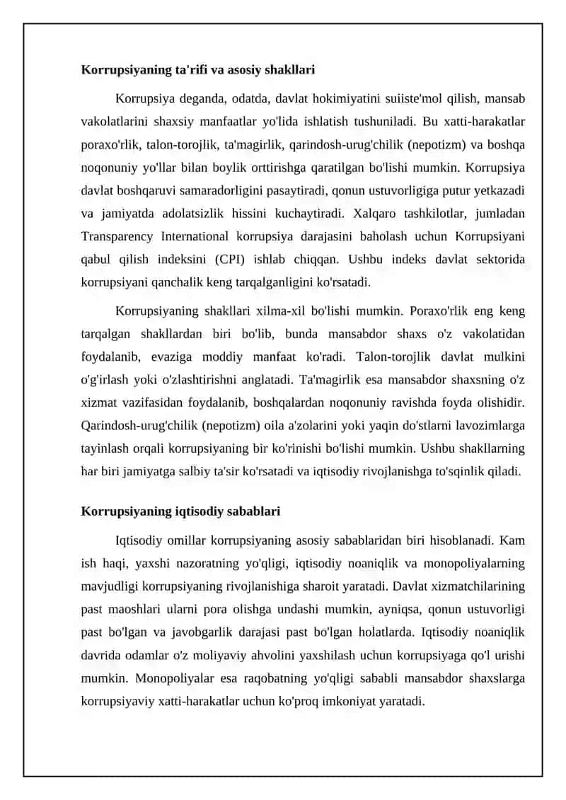 Mavzu: Karrupsiya tushunchasi va uning oqibatlari 4