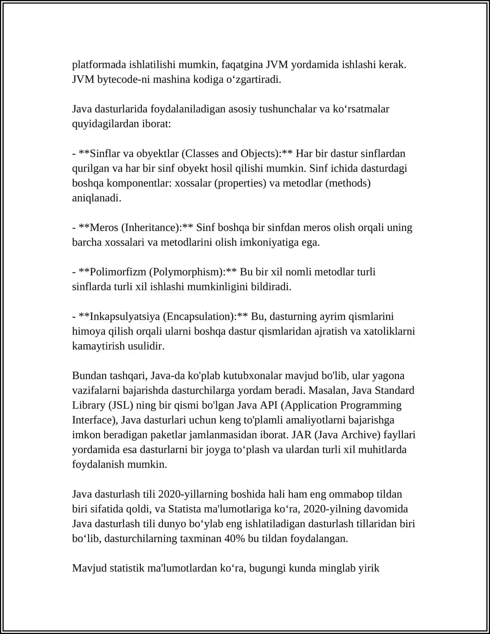 JAVA TIZIMI ORQALI PEDAGOGIK ILOVALAR YARATISH TEXNOLOGIYASI 4