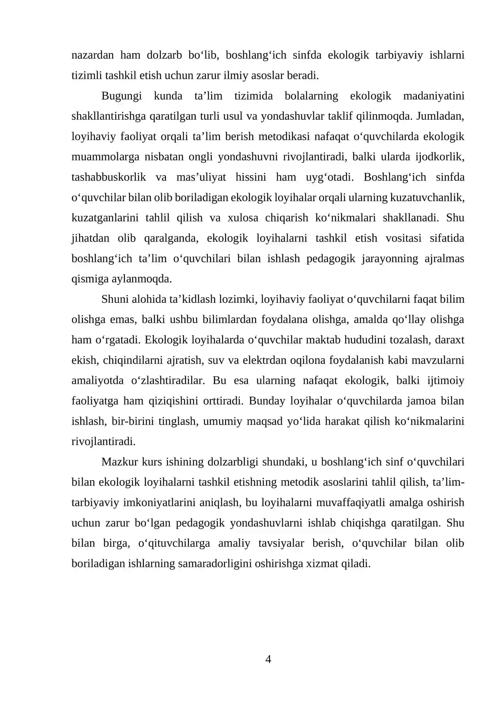 Boshlang‘ich sinfda ekologik loyihalarni tashkil etishning amaliy yo‘llari 4