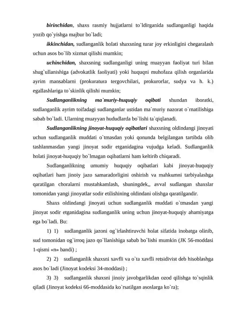 Sudlanganlik Tushunchasi va Sudlanganlikni Tugallanishi 4