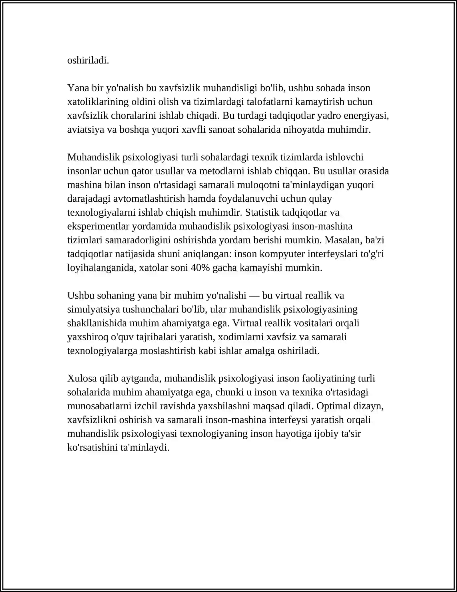 MUHANDISLIK PSIXOLOGIYASINING PREDMETI, MAQSADI VA ASOSIY KONTSEPTUAL QOIDALARI 4