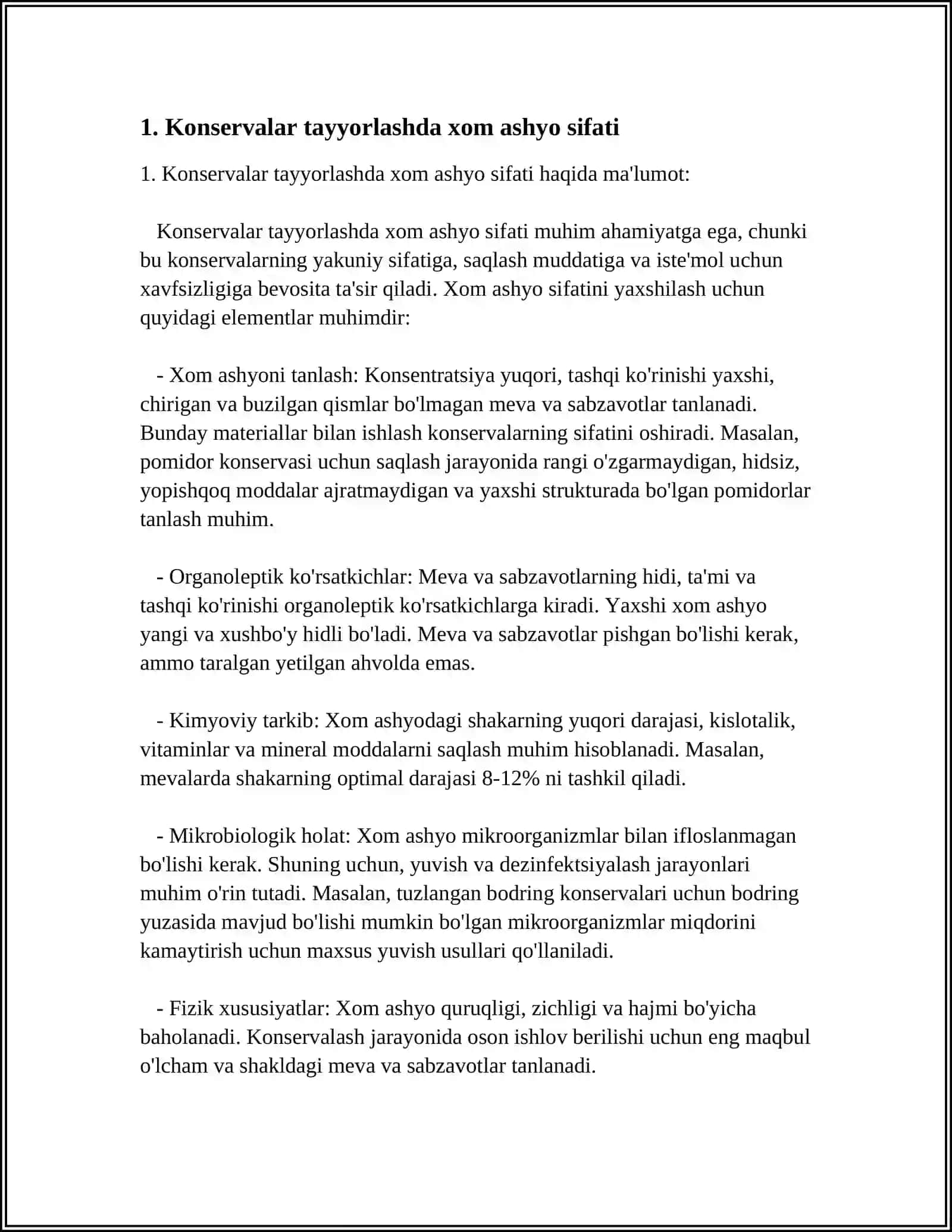 KONSERVA ISHLAB CHIQARISHDA TEXNIK KIMYOVIY NAZORAT 4