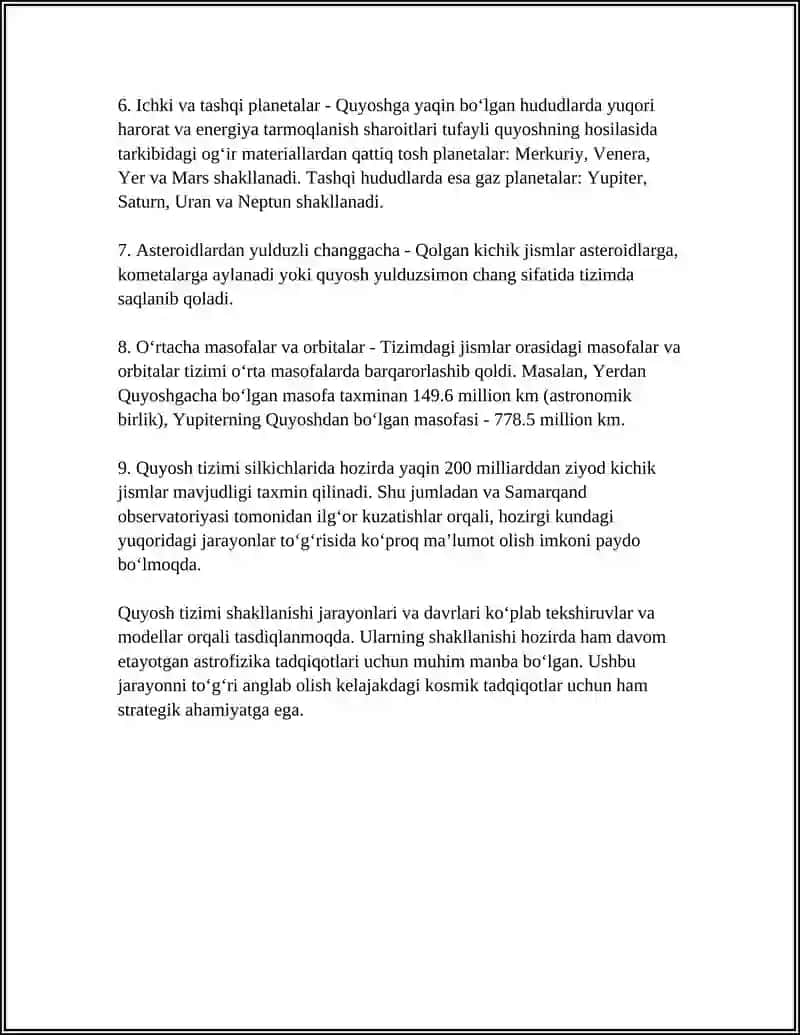 QUYOSH SISTEMASI VA UNING PAYDO BO'LISHI HAQIDAGI NAZARIYALAR 4