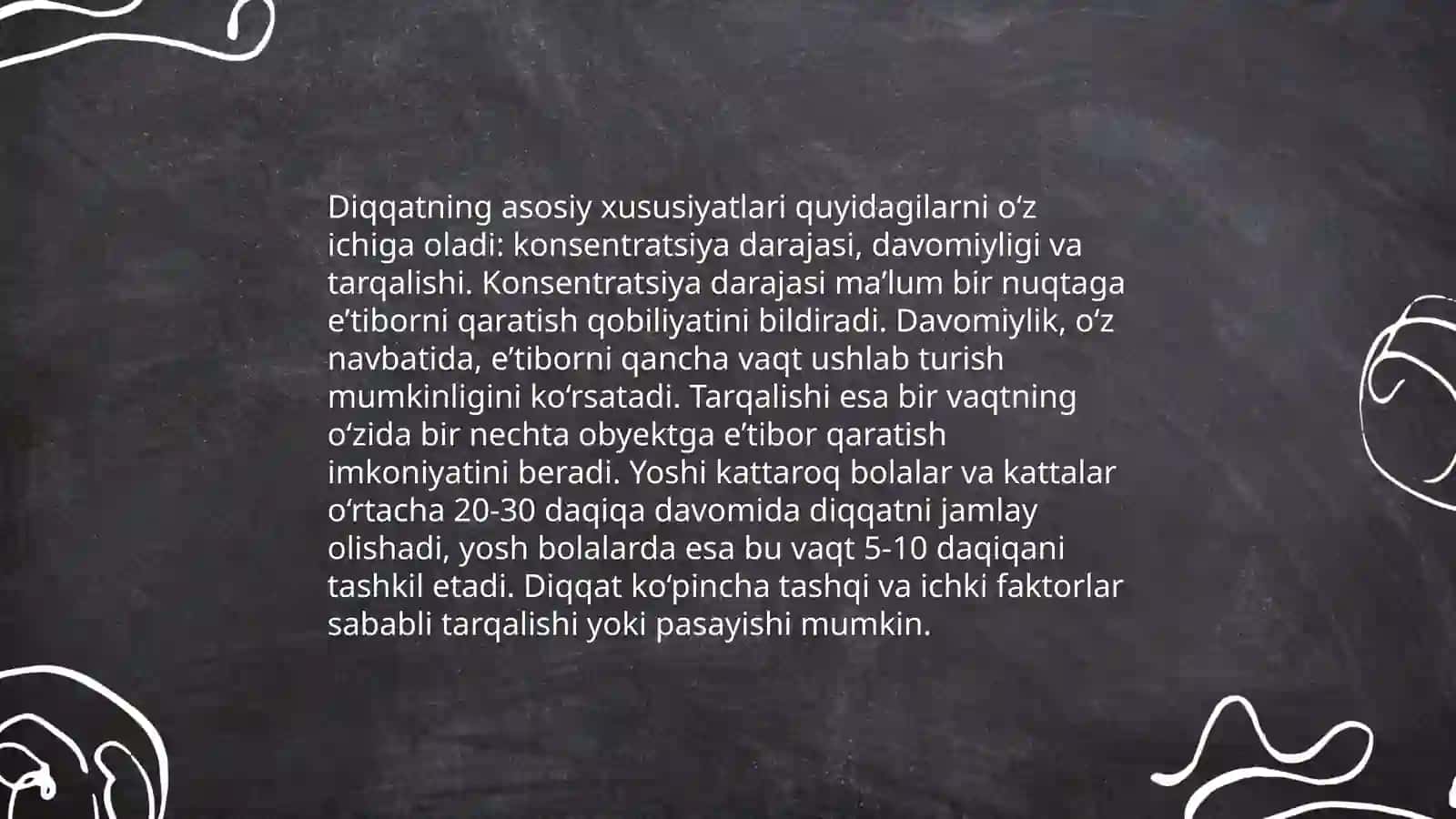 Dobrinining diqqat haqidagi qarashlari, diqqatning xususiyatlari 4