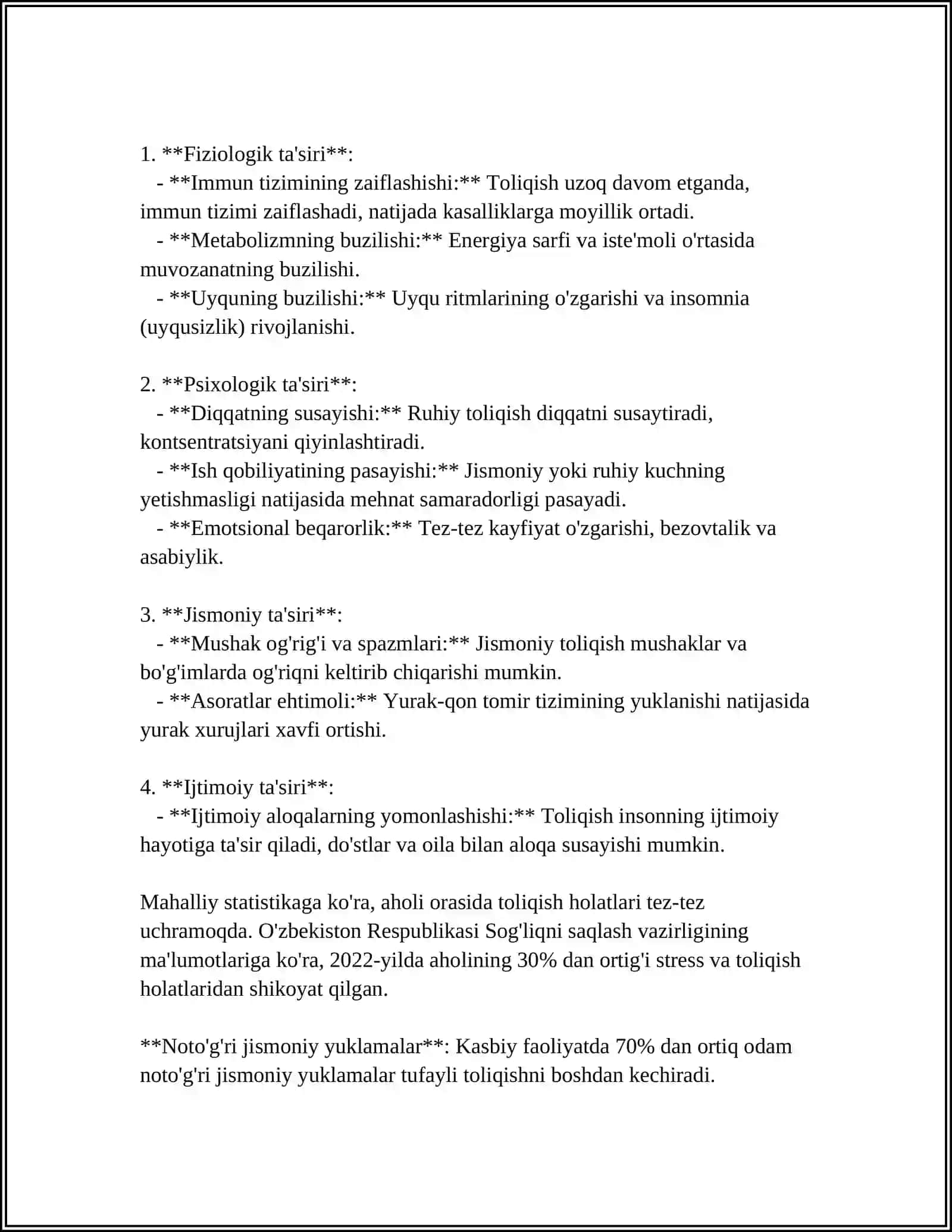 Toliqish va Organizmi Tiklash 4