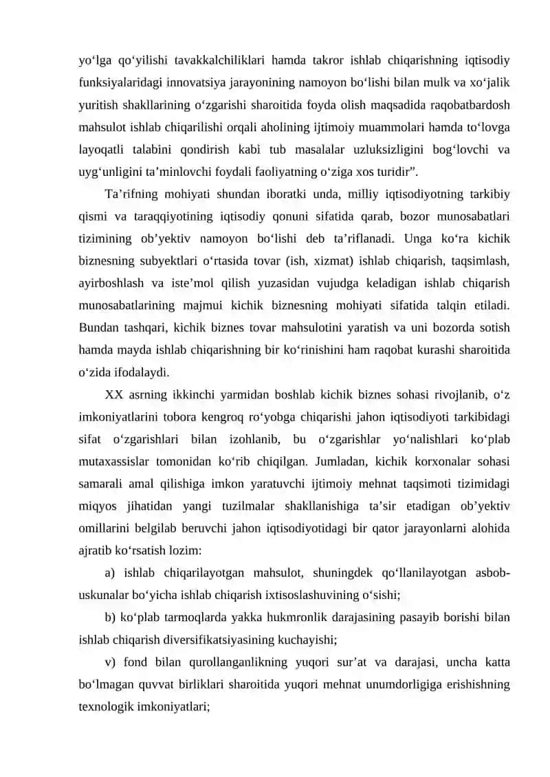 Kichik Biznes va Xususiy Tadbirkorlik 4