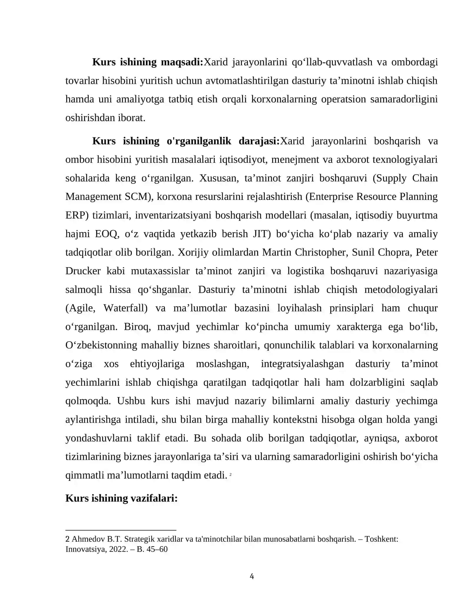 XARID JAROYONLARINI QOLLAB QUVATLASH HAMDA OMBORDAGI TOVARLAR HISOBINI YURUTISH DASTURINI YARATISH 4