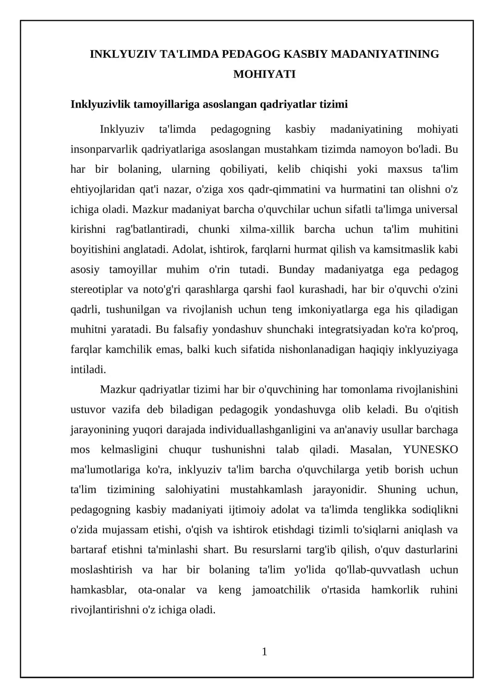 Mavzu: inklyuziv talimda pedagogning kasbiy madaniyatini shakllantrshning pedagogik asoslari 4
