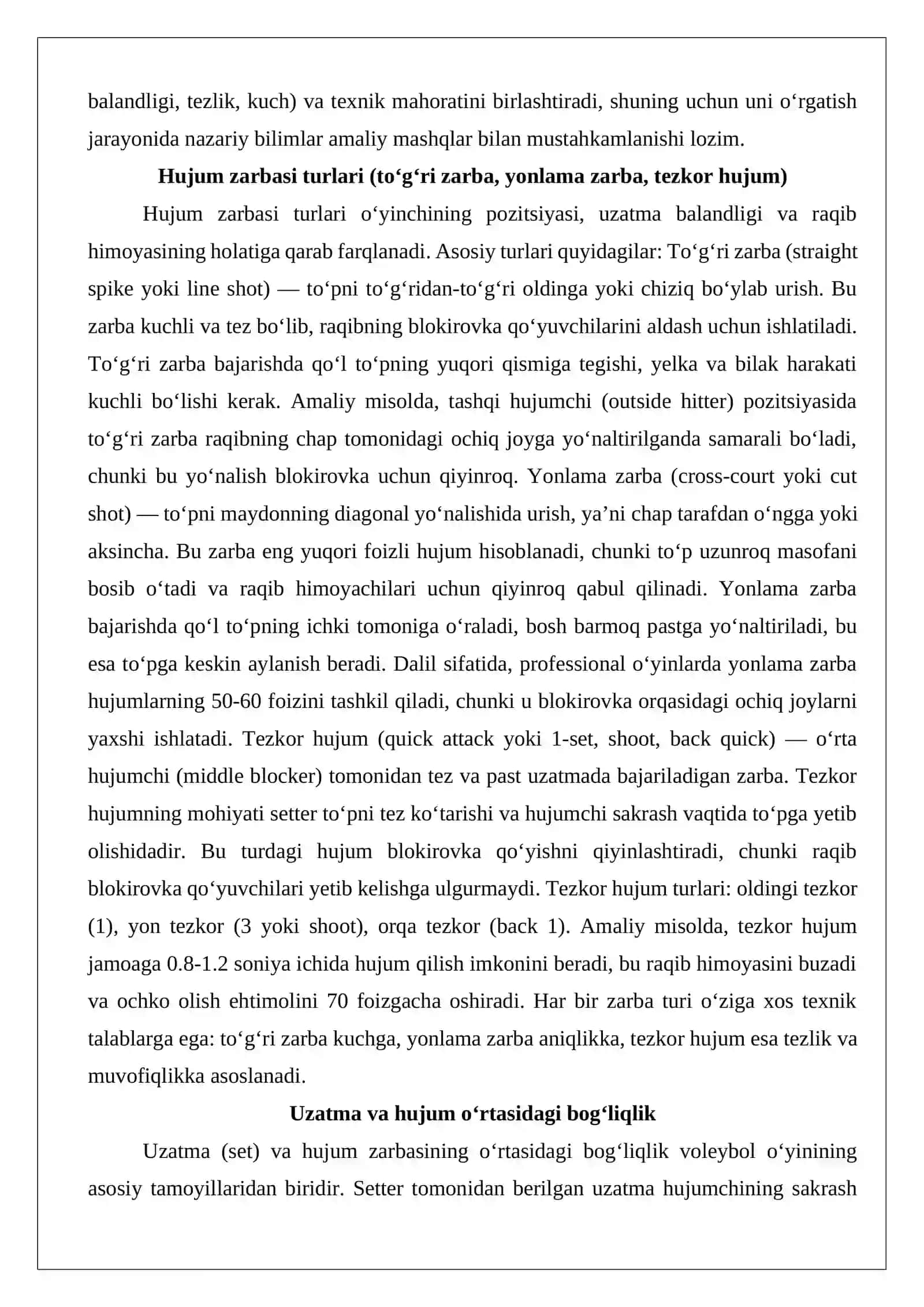 Voleybolda Hujum va Himoya Texnikasini O'rgatish 4