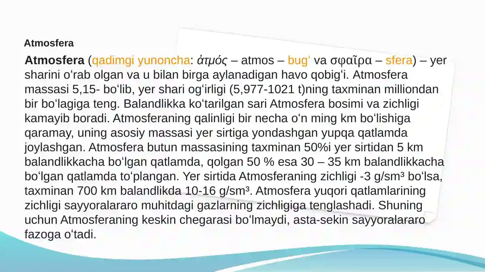 Atmosferadagi issiqlik muvozanati o'zgarishining sayyoraiqlimi g'ata'siri 4