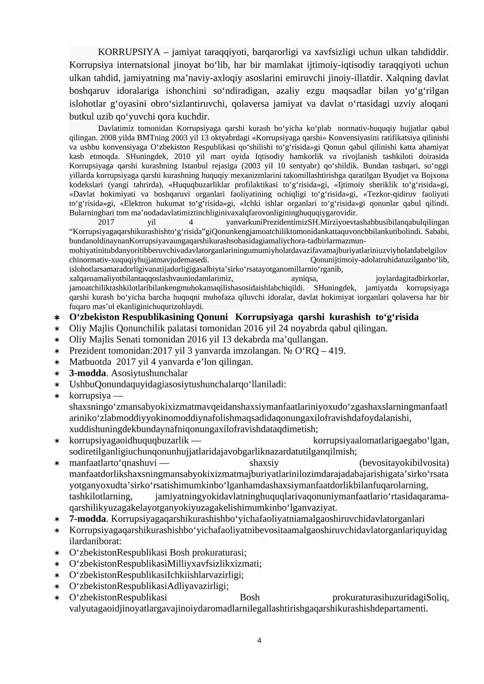 O’ZBEKISTONDA KORRUPSIYAGA QARSHI KURASHNING IJTIMOIY, G’OYAVIY ASOSLARI 4