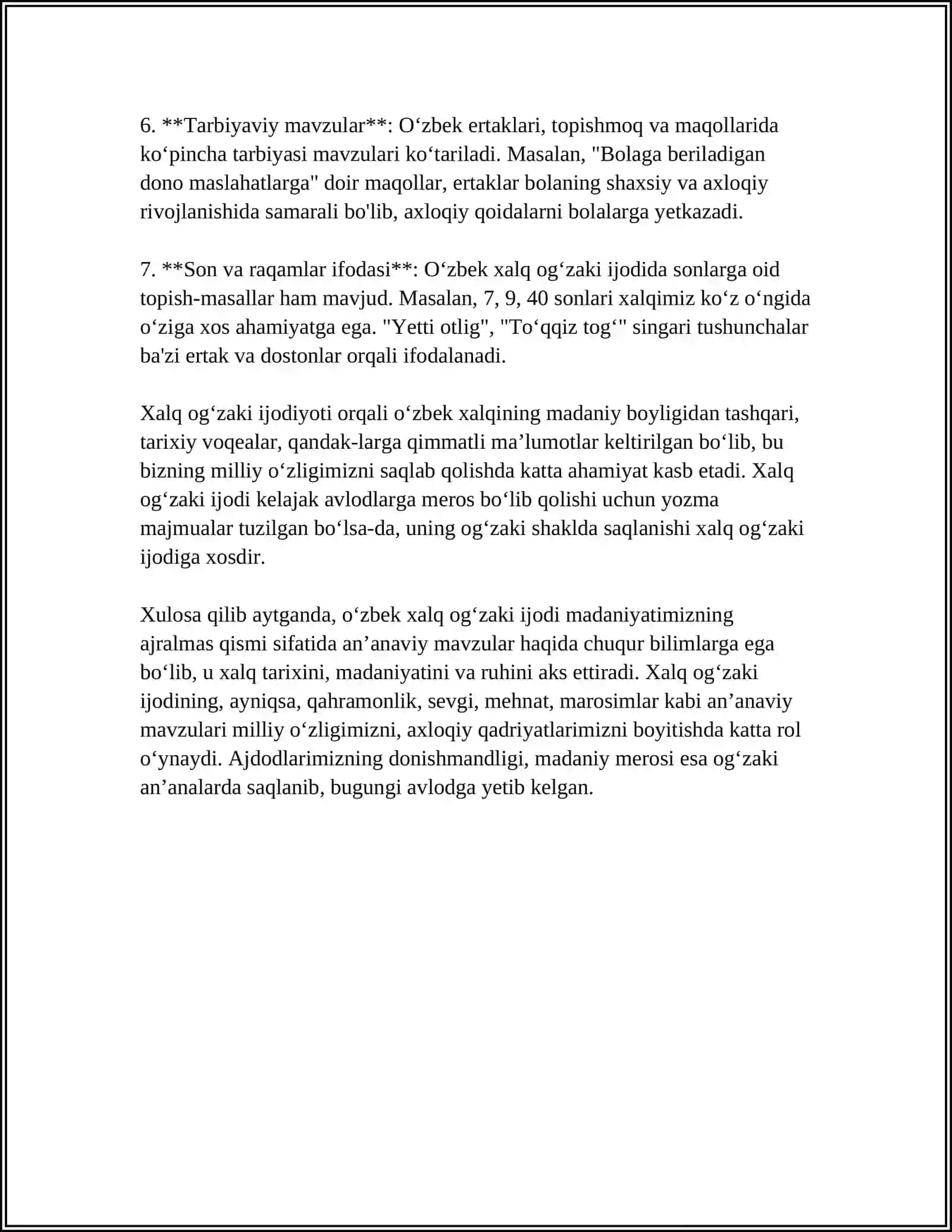BOSHLANGICH SINFDA XALQ OGZAKI IJODI USTIDA ISHLASH METODIKASI 4