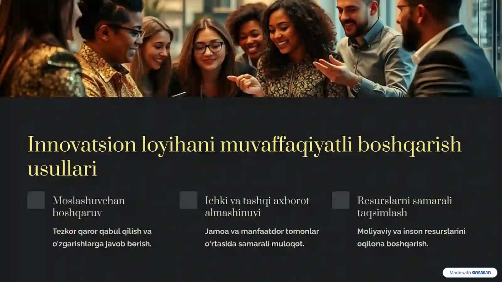 Innovatsion loyihalarni boshqarishga kirish 4