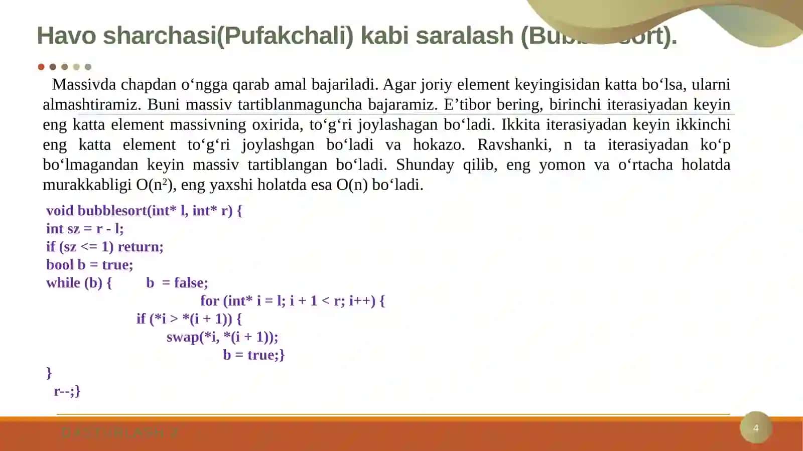 MURAKKAB SARALASH ALGORTMLARI 4