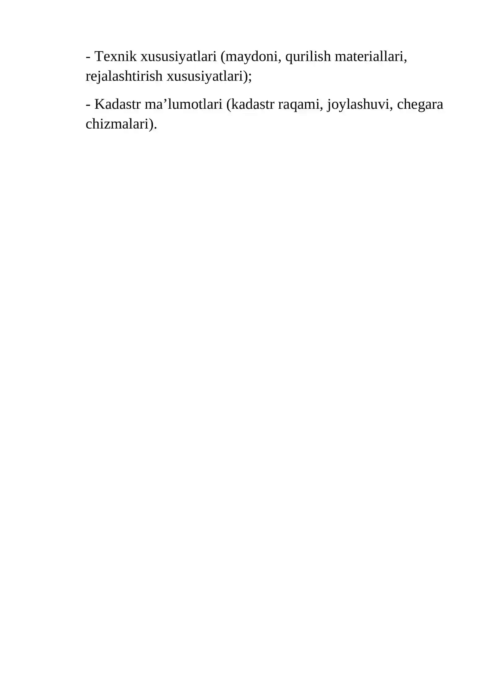 Ko‘chmas mulk obyektlariga kadastr yig’ma jildini tayyorlash tartibi 4