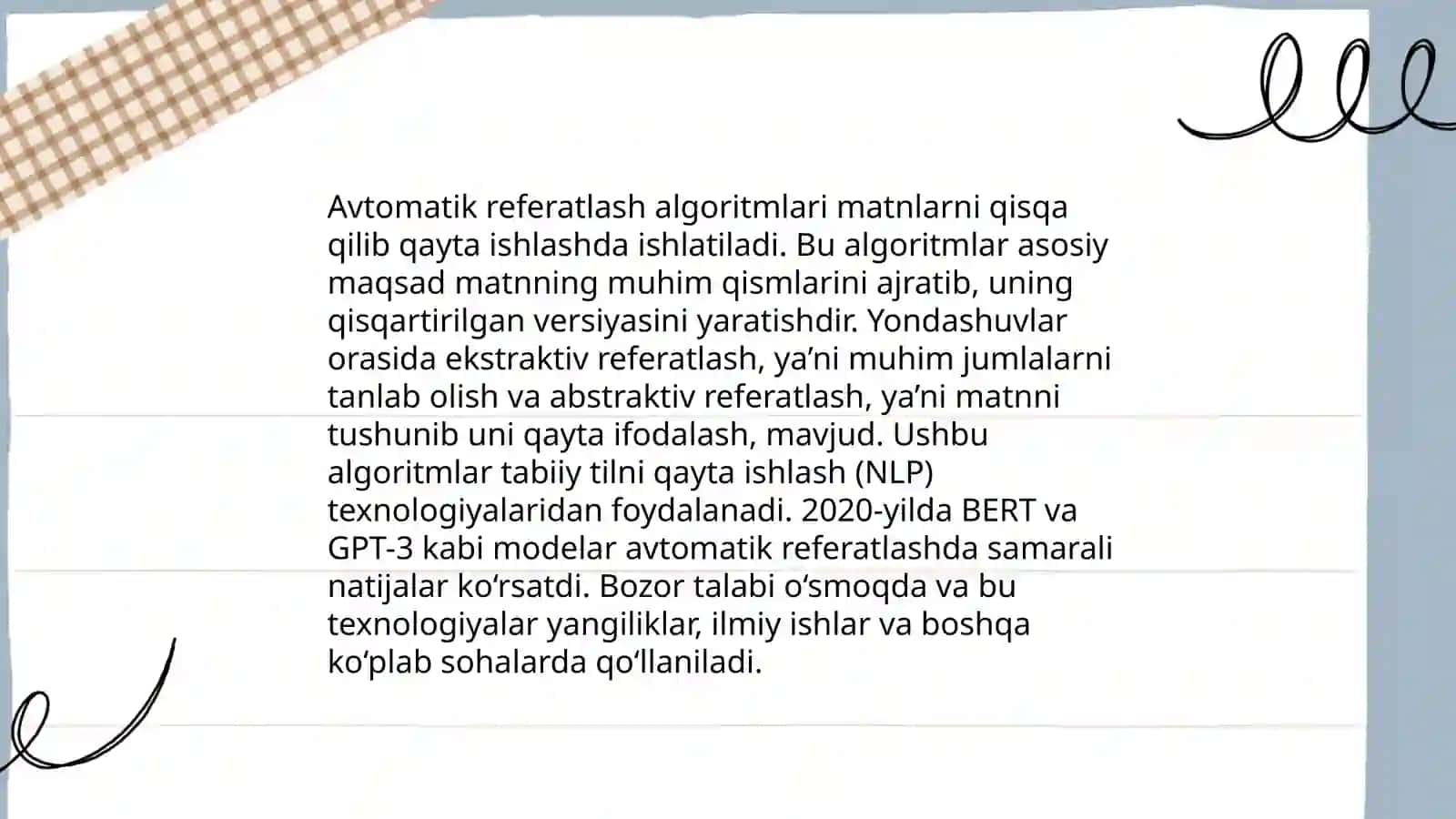 Matnlarni avtomatik qisqartirish (referatlash) 4