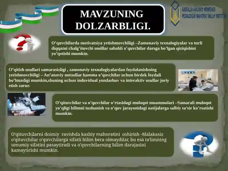 O‘quv jarayonidagi muammolar va ularni bartaraf etish usullari 4