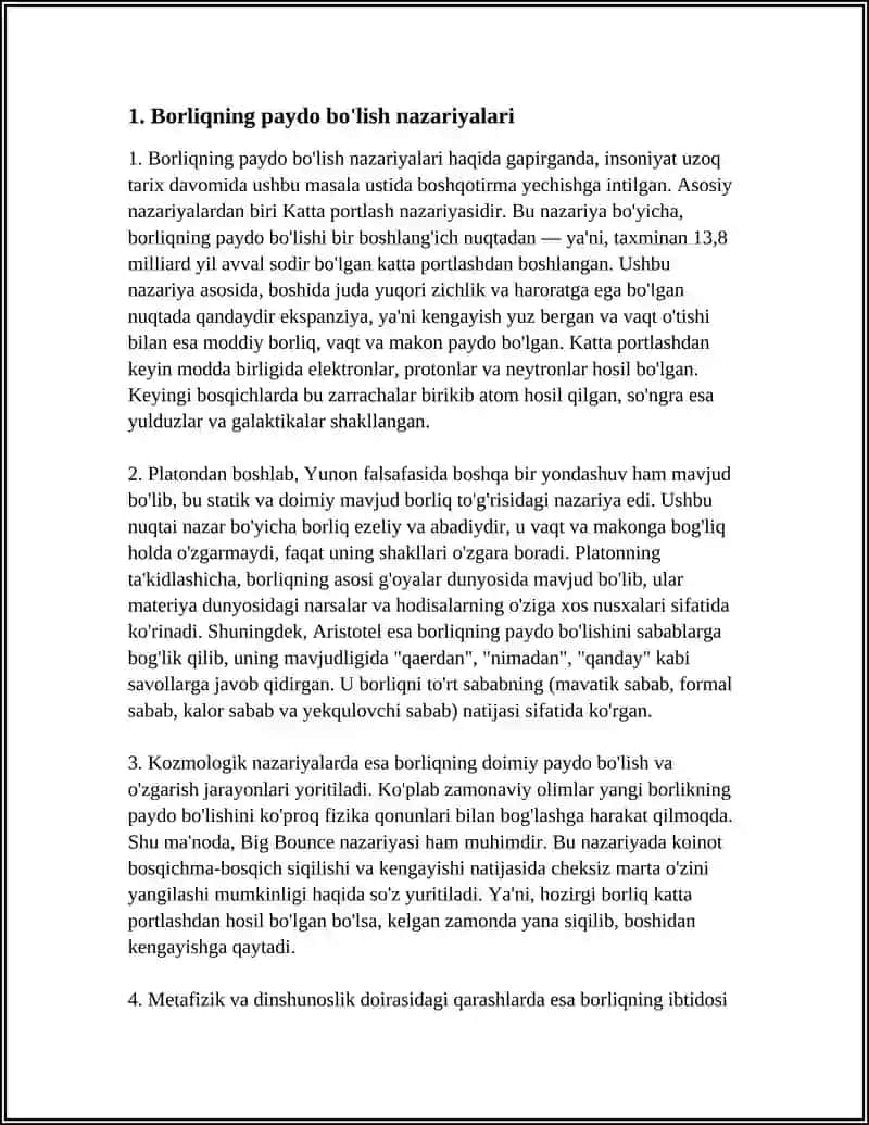 Borliqda Narsa va Hodisalar 4