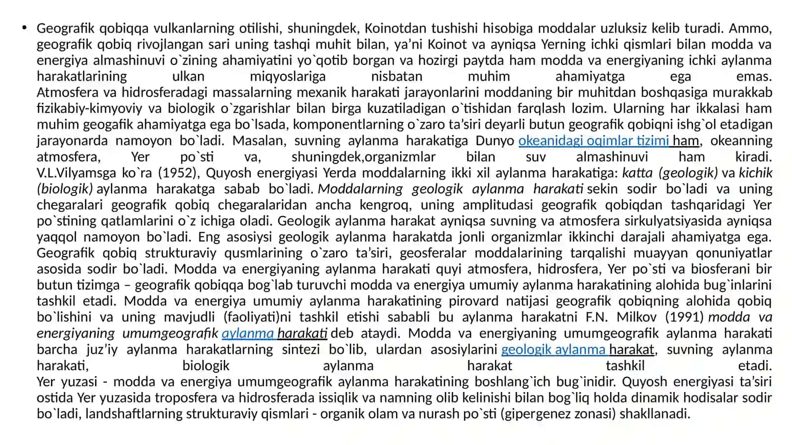 Geografik qobiqdagi modda almashinishlar sxemalarini tuzish 4