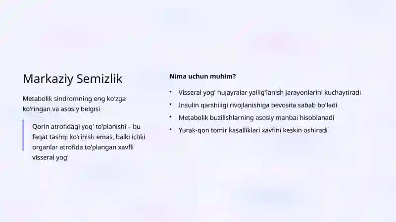 Metabolik Sindrom: Asosiy Mezonlar 4