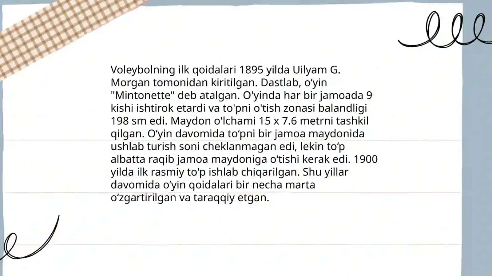 Voleybolni vujudga kelishi uni Jahonda va O‘zbekistonda rivojlanishi 4