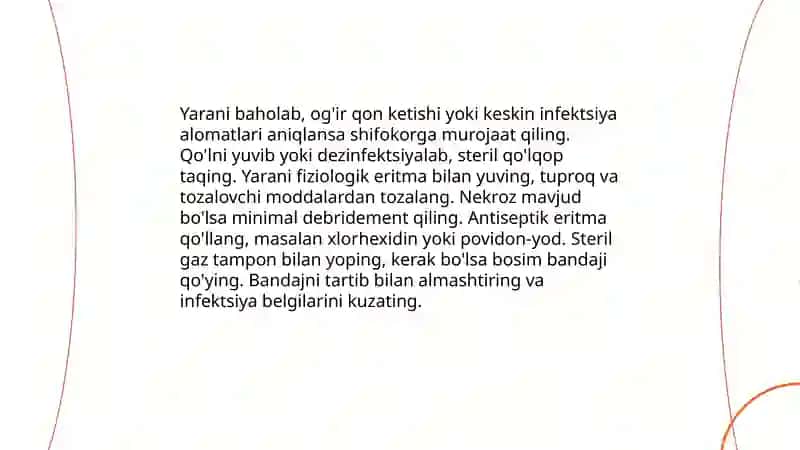 Shikastlangan bemorlarni parvarish qilish asoslari 4