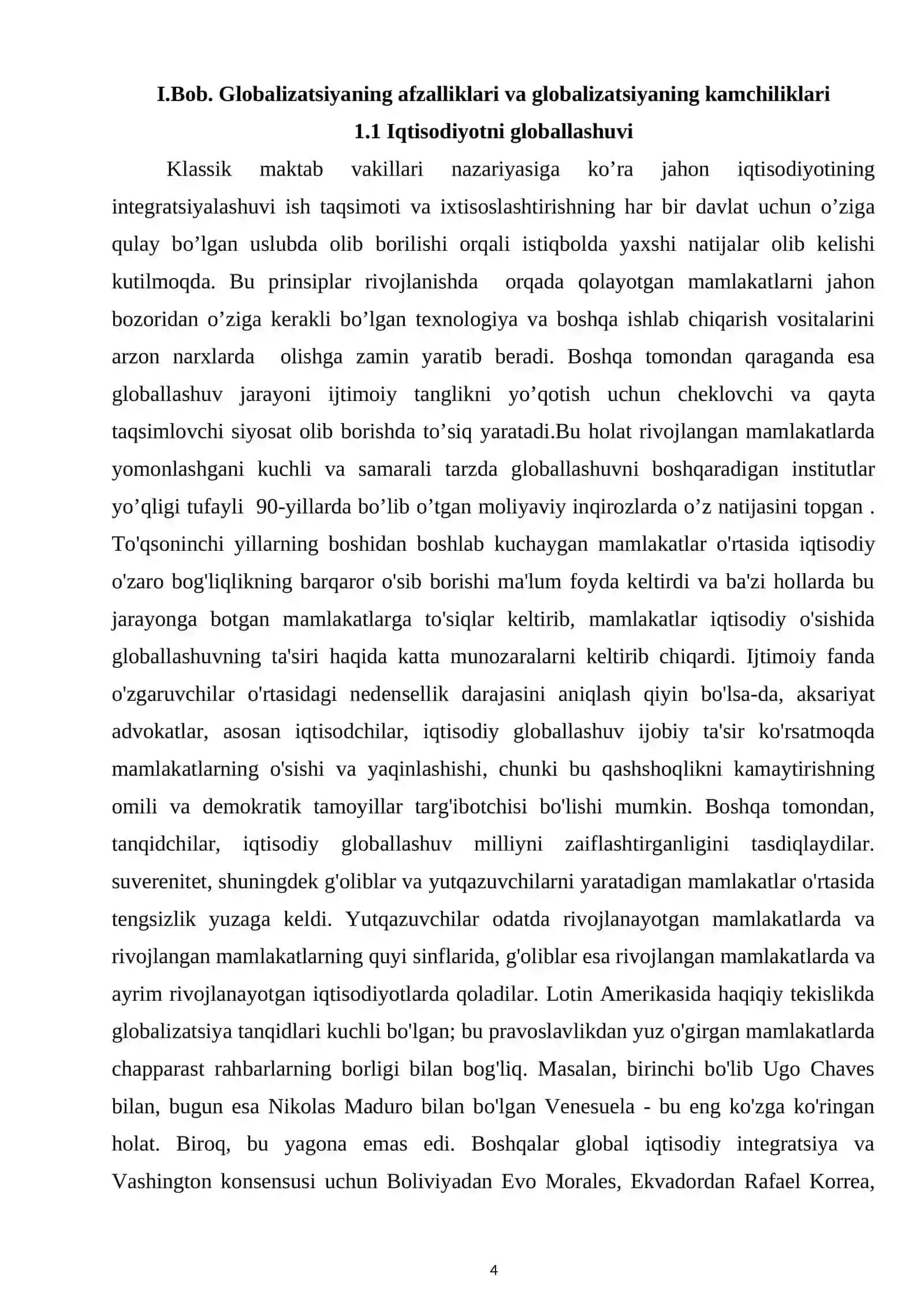 Jahon iqtisodiyotining globallashuvi afzalliklari 4