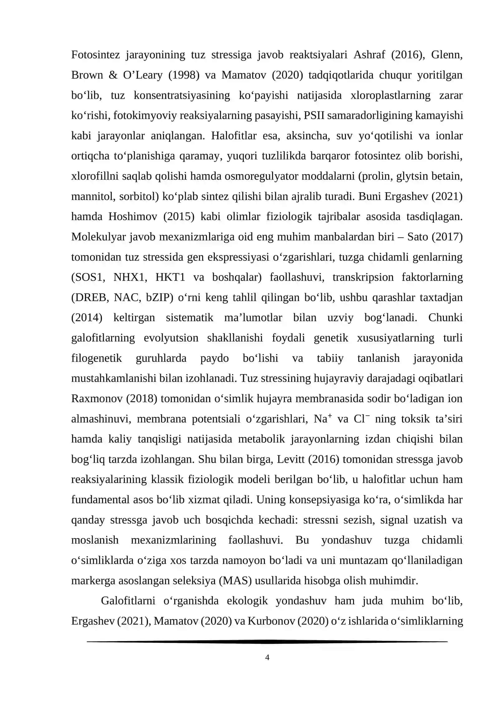 Galofit o‘simliklar. O‘simliklarning tuzga chidamliligi 4