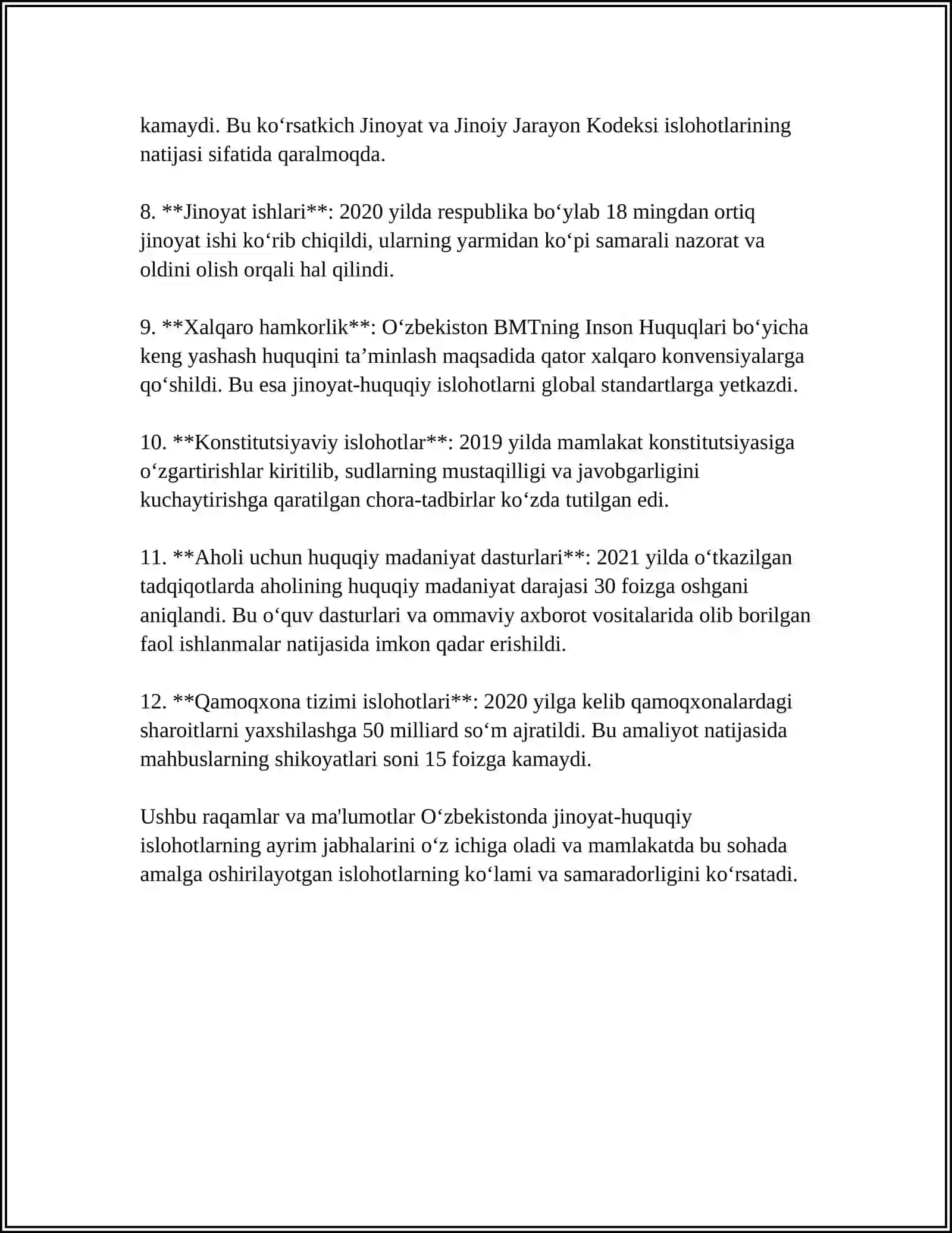 O'ZBEKISTON RESPUBLIKASIDA HUQUQ TARTIBOD ORGANLARI VA SUD TIZIMIDAGI O’ZGARISHLAR 4