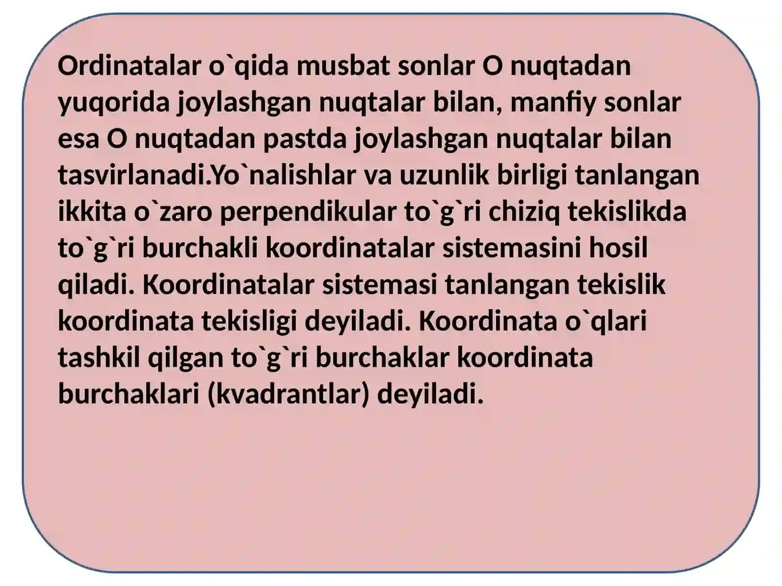 Tekislikda to'g'ri burchakli koordinatalar sistemalari.Tekislikda to'g'richiziqtenglamalari 4