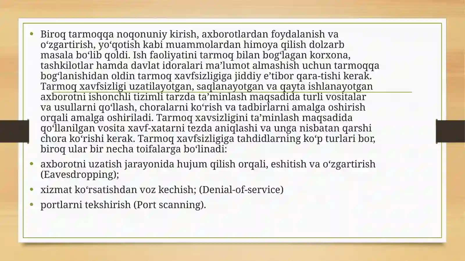 Kompyutertarmoqlariga ruxsatsiz kirish va buzish 4