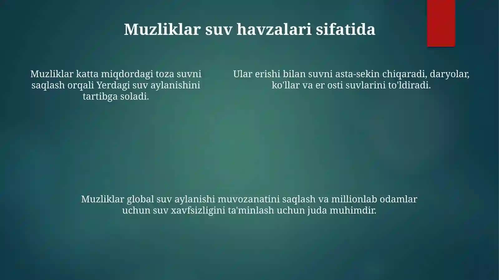 Muzliklarning Gidralogik Ahamiyati 4