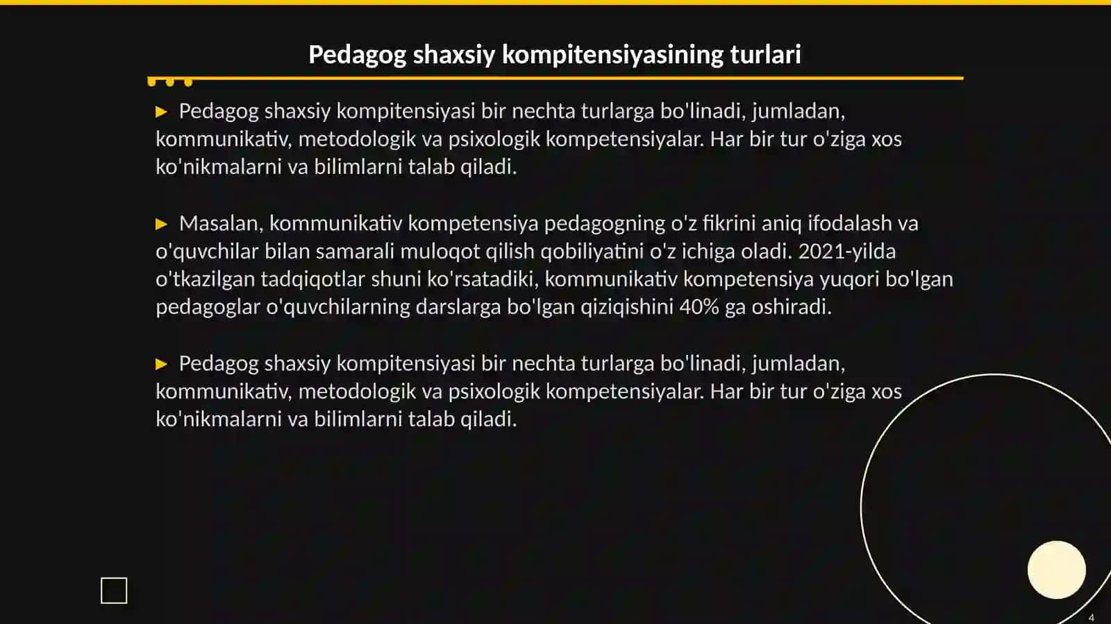 Pedagogning shaxsiy kompitensiyasi 4