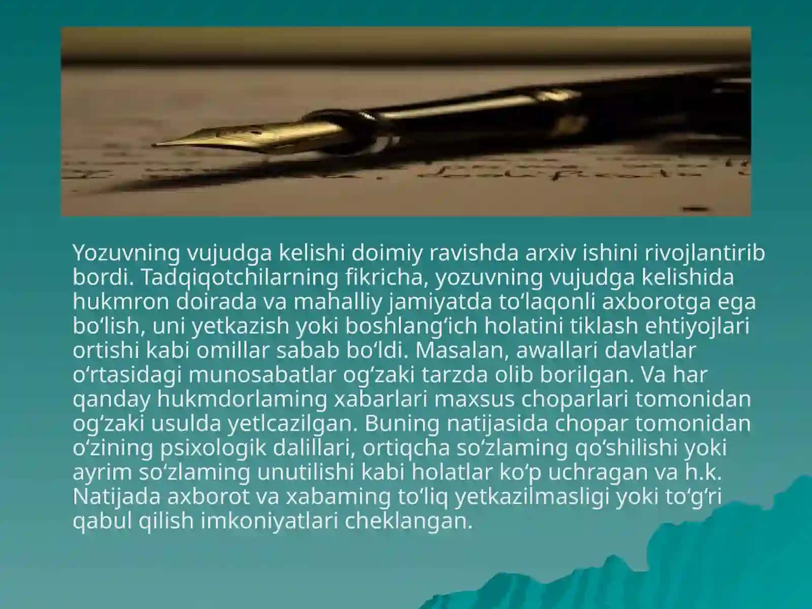 O‘RTA OSIYODA ARXIV ISHINING SHAKLLANISHI VA TARAQQIYOTINING ILK BOSQICHLARI 4