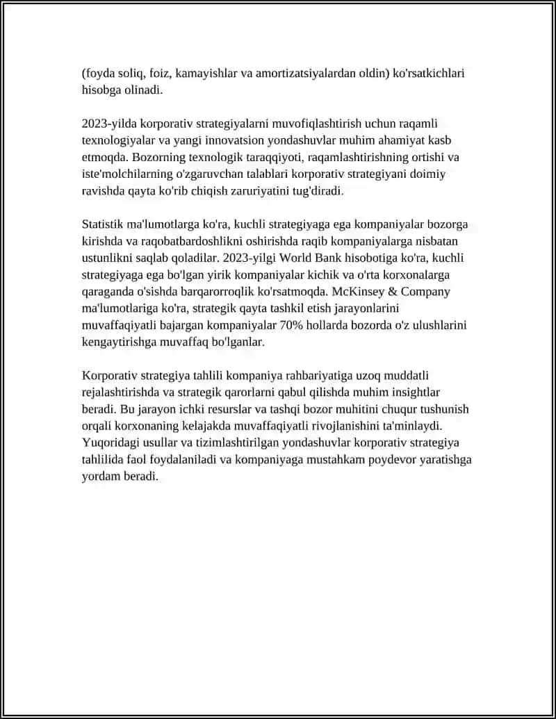 Korporativ strategiya tahlili 4