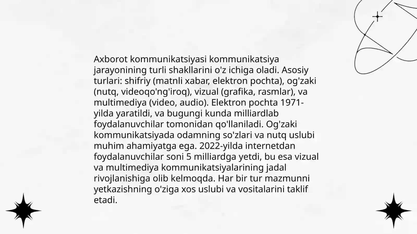Axborot almashinuvining kommunikativ xususiyati 4
