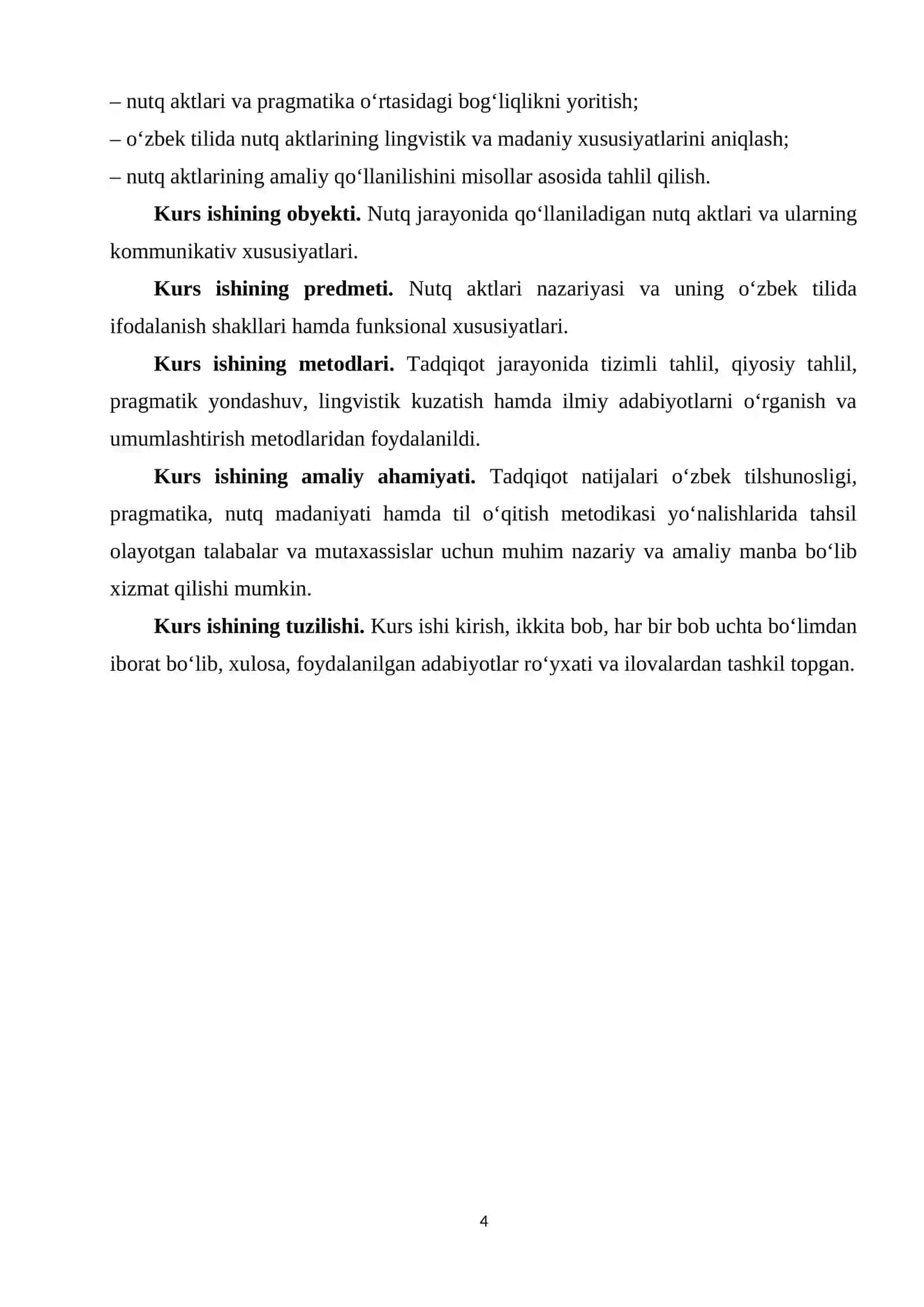 Nutq aktlari nazariyasi va uni o’zbek tilida qo’llash 4
