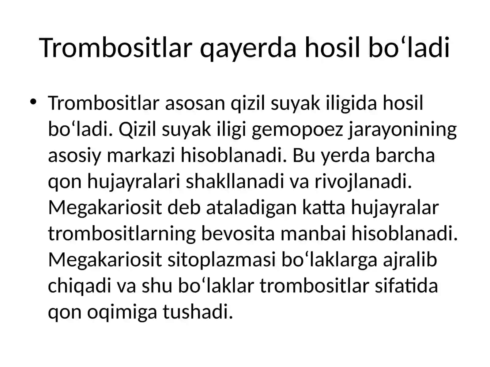 Trombositlar hosil bo‘lishi (Trombopoez) 4