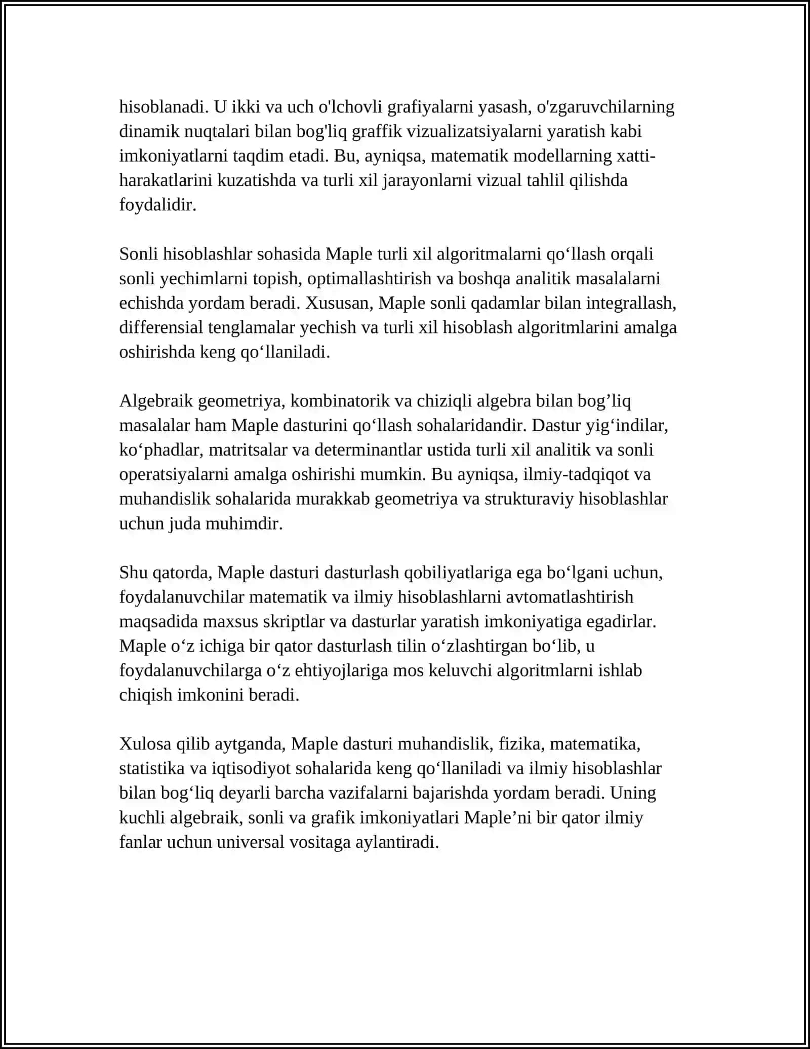 MAPLE DASTURIDA GRAFIK PAKETLARNI IMKONIYATLARI 4