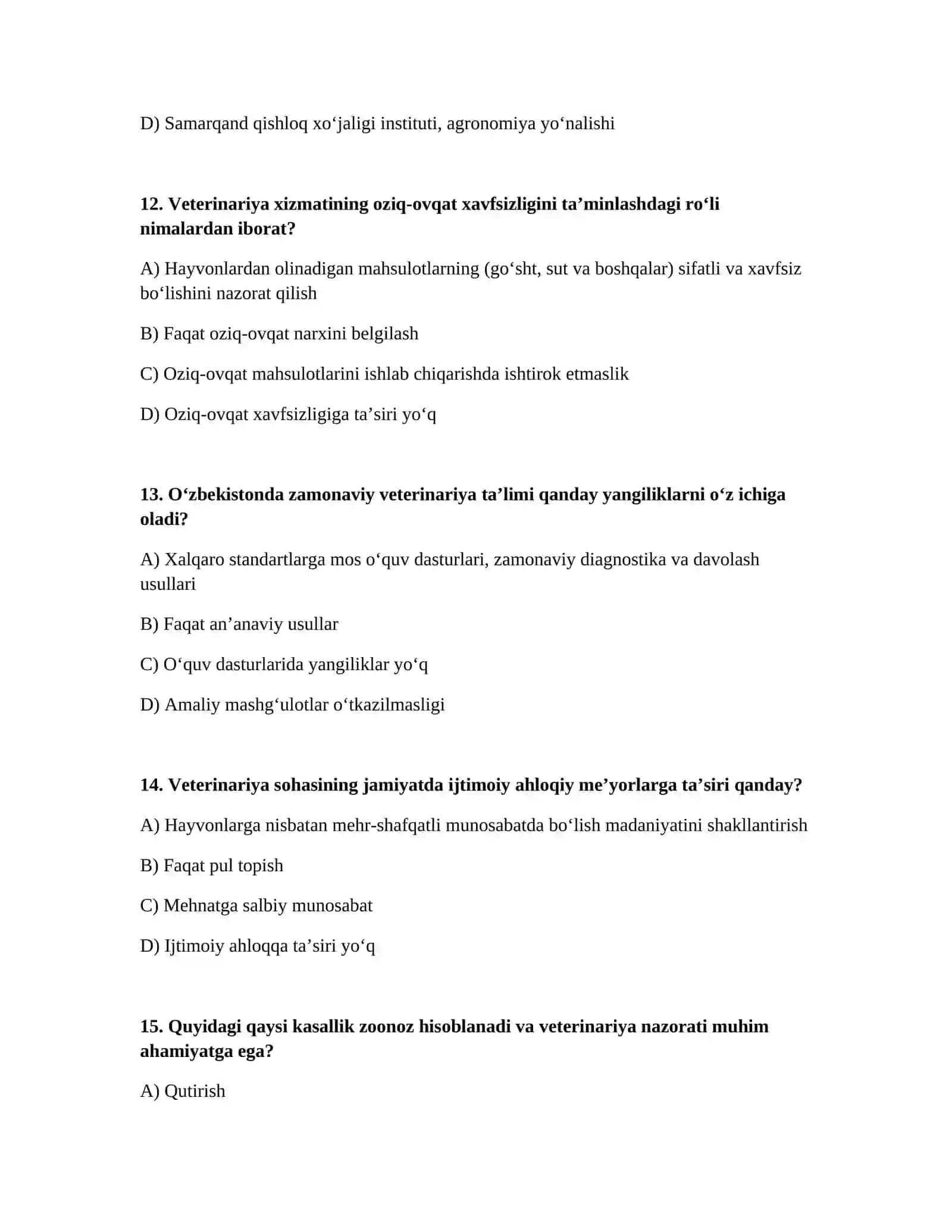 Veterinariya jamiyatda tutgan òrni 4